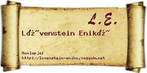 Lövenstein Enikő névjegykártya